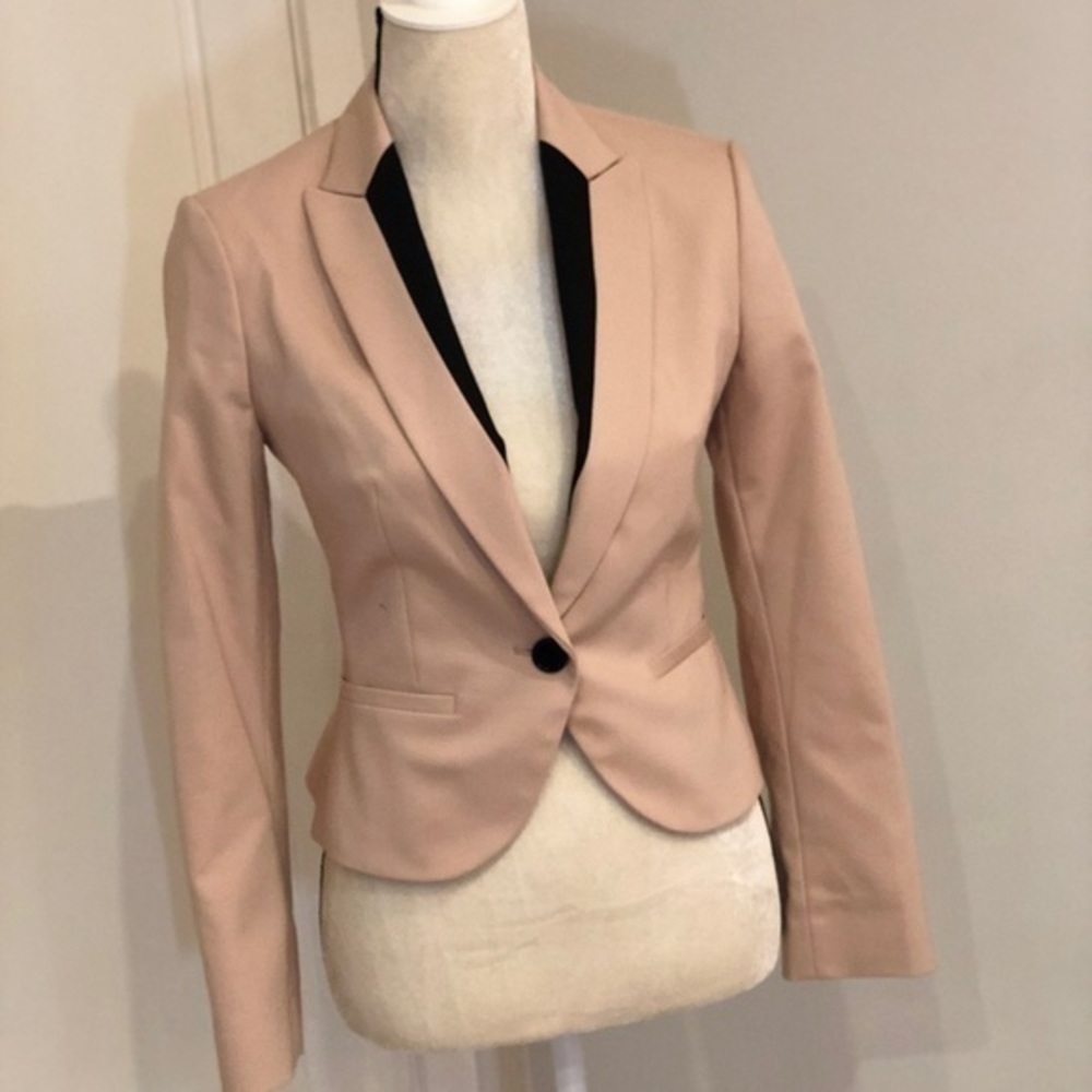 Express Blazer Blush Pink with Black - Size 2 - Picture 4 of 7